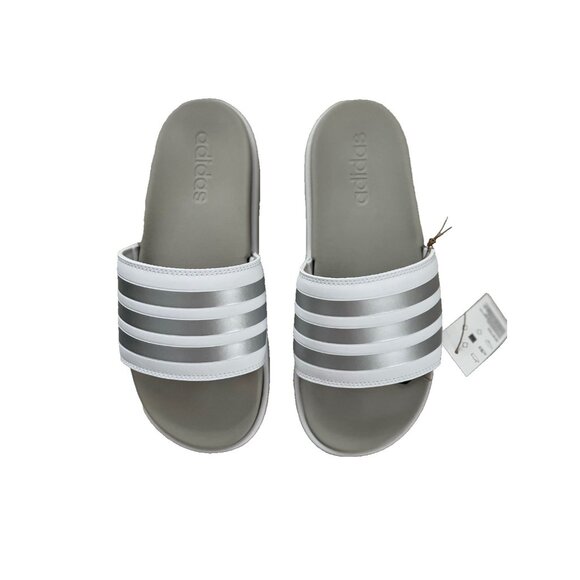 Adidas IE9703 Platform Slides White / Metallic ( 9 ) - Picture 3 of 4